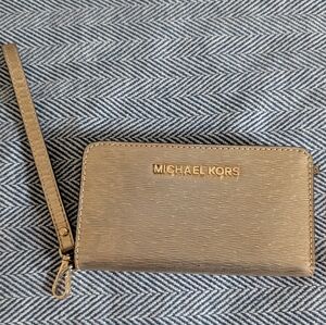 Michael Kors Metallic Gold Wristlet